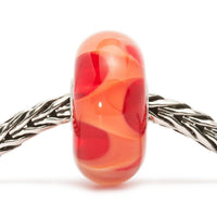 Trollbeads Women's Wave Glass Bead Charm in coral - women's jewelry - detail view