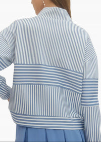 entro Hudon Pullover Top in blue - women's long sleeve top - detail view
