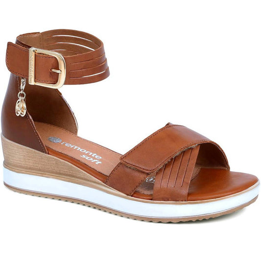 Remonte - Women's Leather Wedge Sandals