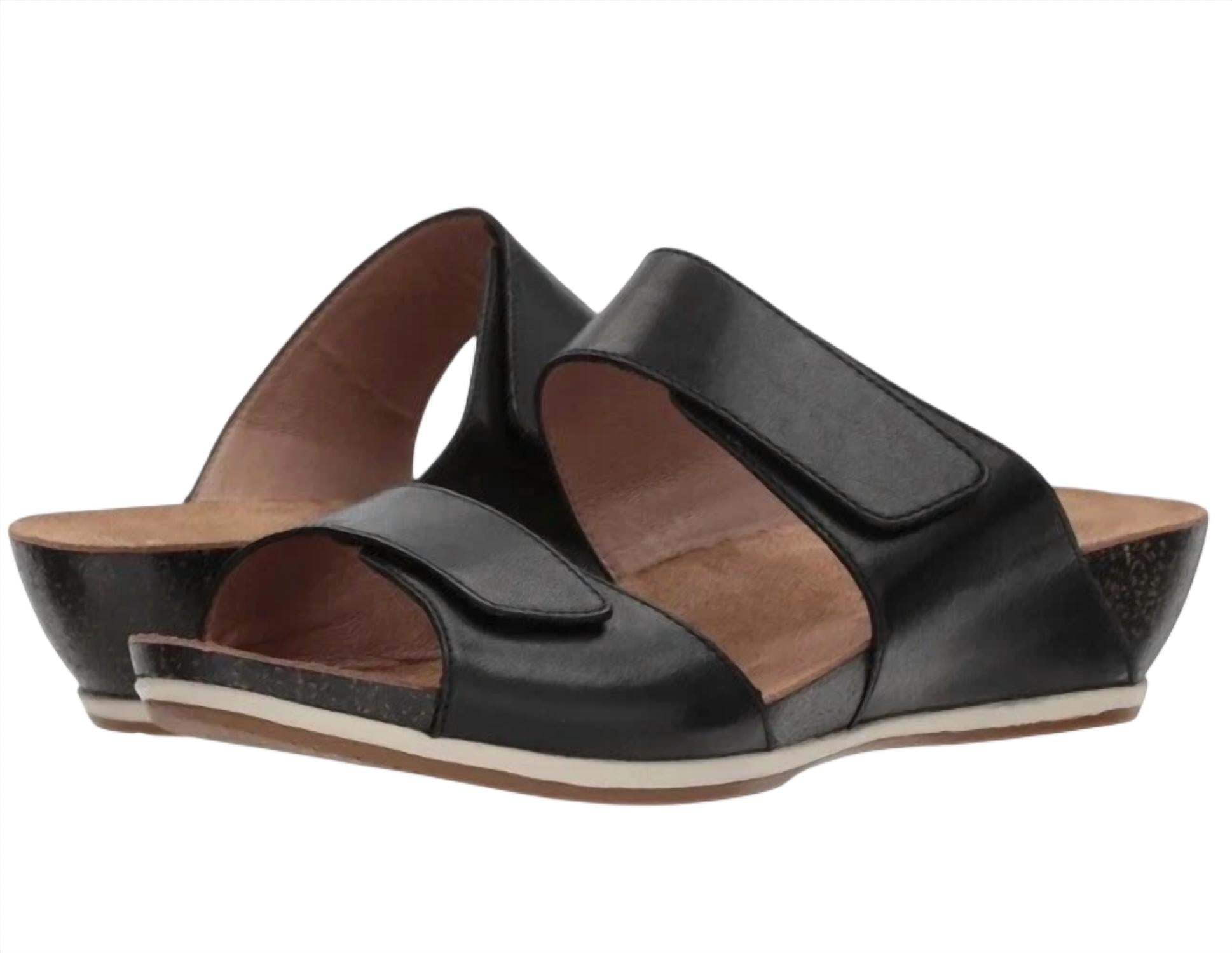 dansko Women's Vienna Sandal in black - women's sandal - detail view