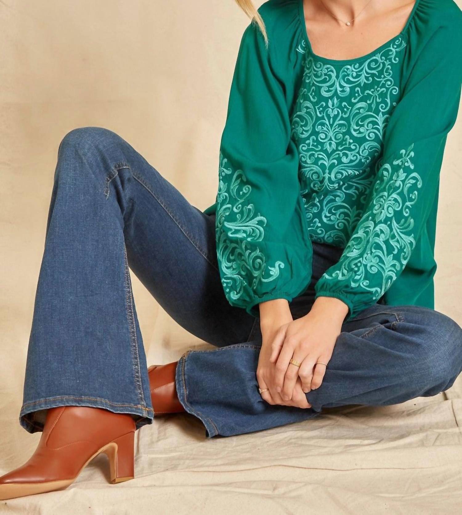 Andree By Unit - Tonal Embroidered Blouse
