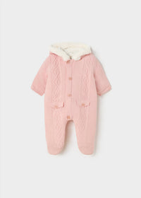 Mayoral - Girls Baby Winter Knit Zipper Hoodie Jumpsuit