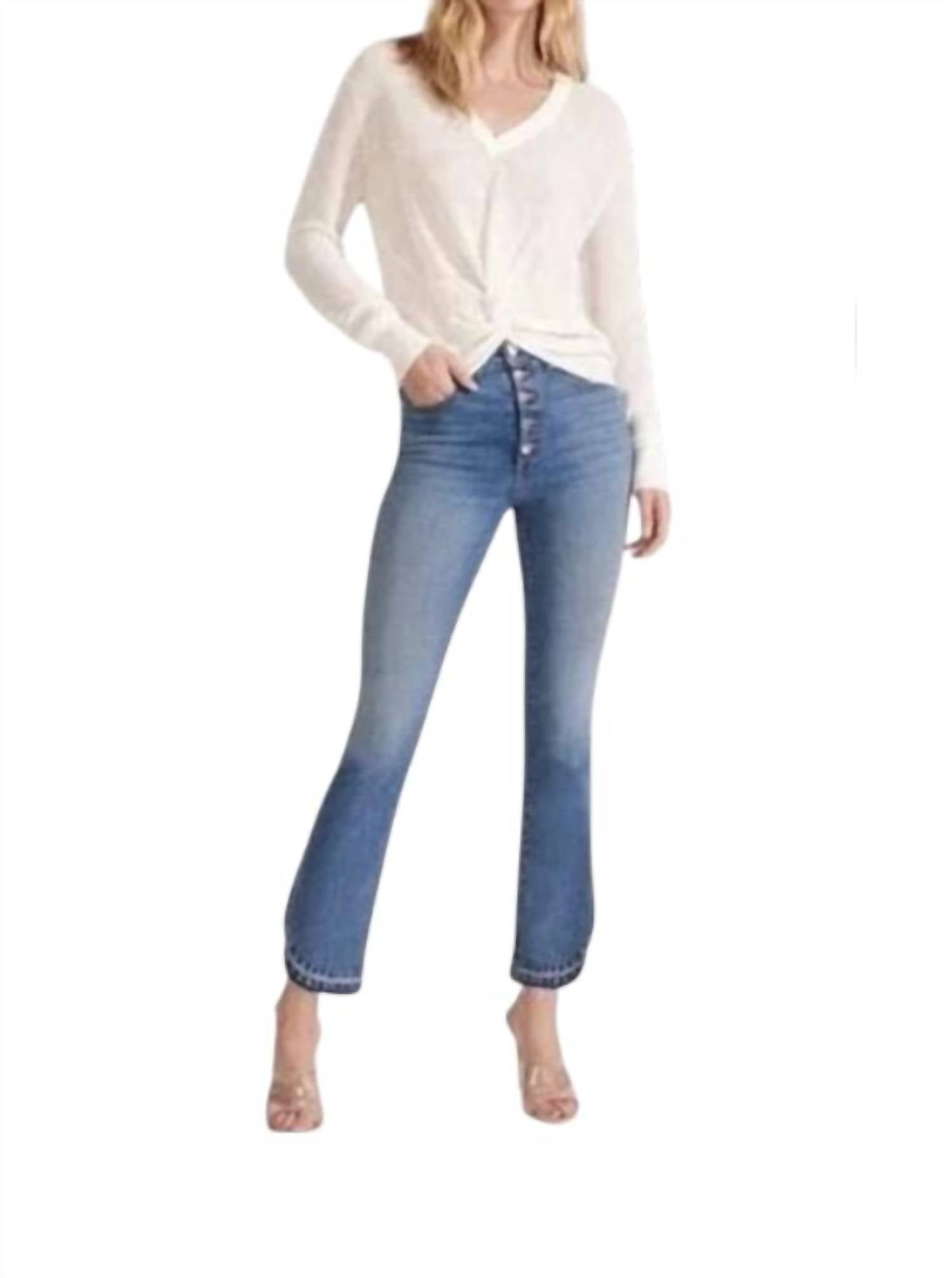 Veronica Beard - Carolyn High Rise Baby Boot Jeans With Dolphin Hem