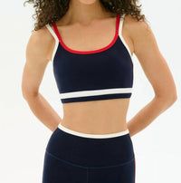 SPLITS59 Eva Rigor Double Strap Bra in indigo white - women's intimate