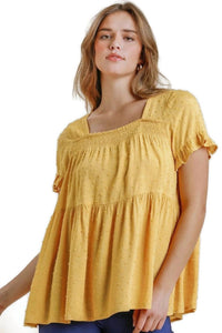 Umgee - Babydoll Swiss Dot Top