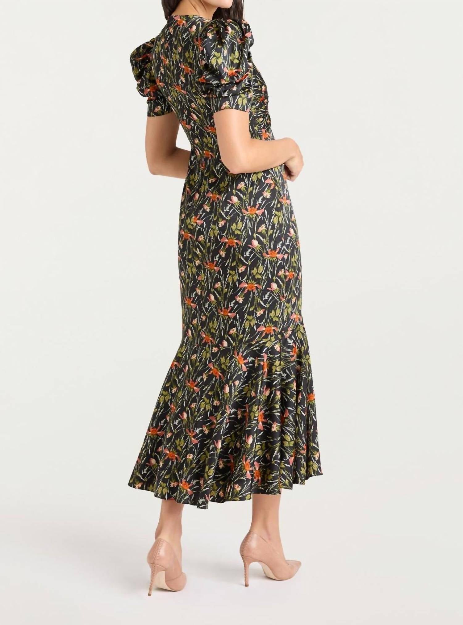 cinq a sept Windswept Meadow Wilma Maxi Dress in black multi - women's dress - alternate view