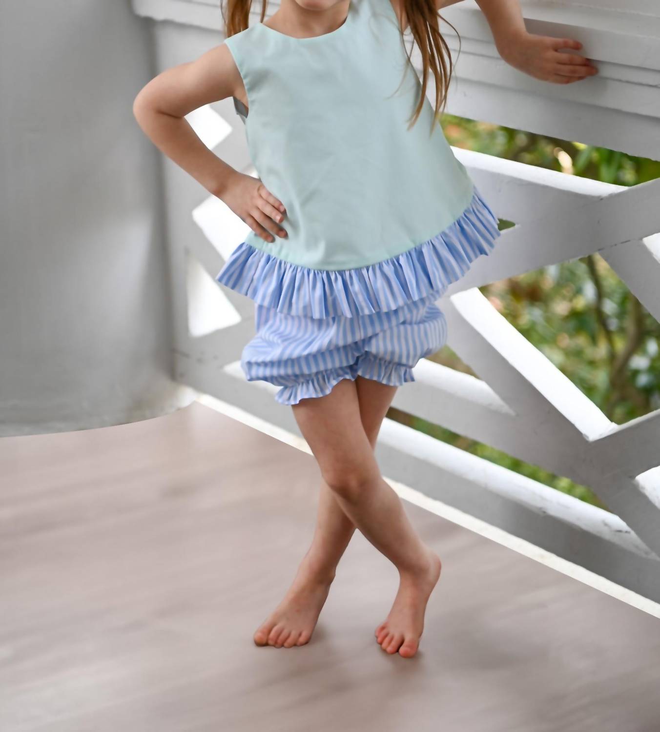 Mint Magnolia - Girl's Sutton Swing Stripe Set
