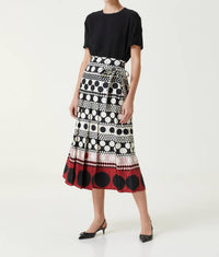 Valentino - Polka Dot Midi Silk Skirt