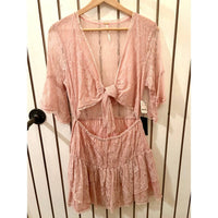 Free People - Natural Lala Lace Mini Dress