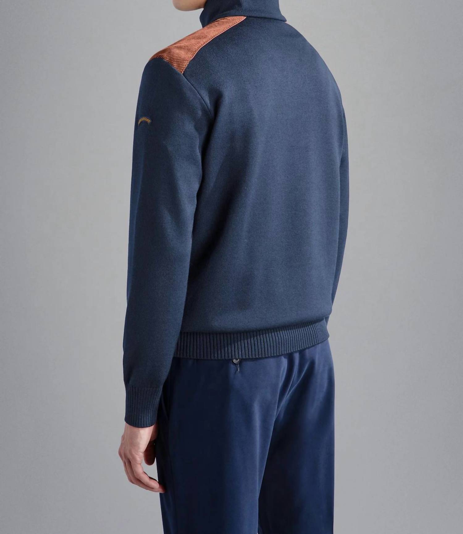 Paul & Shark - Men's Wool Zip Sweater With Corduroy Details