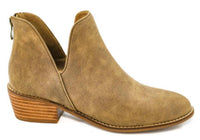 Corkys Footwear Women's Vanish Block Heel Bootie in taupe - women's shoe