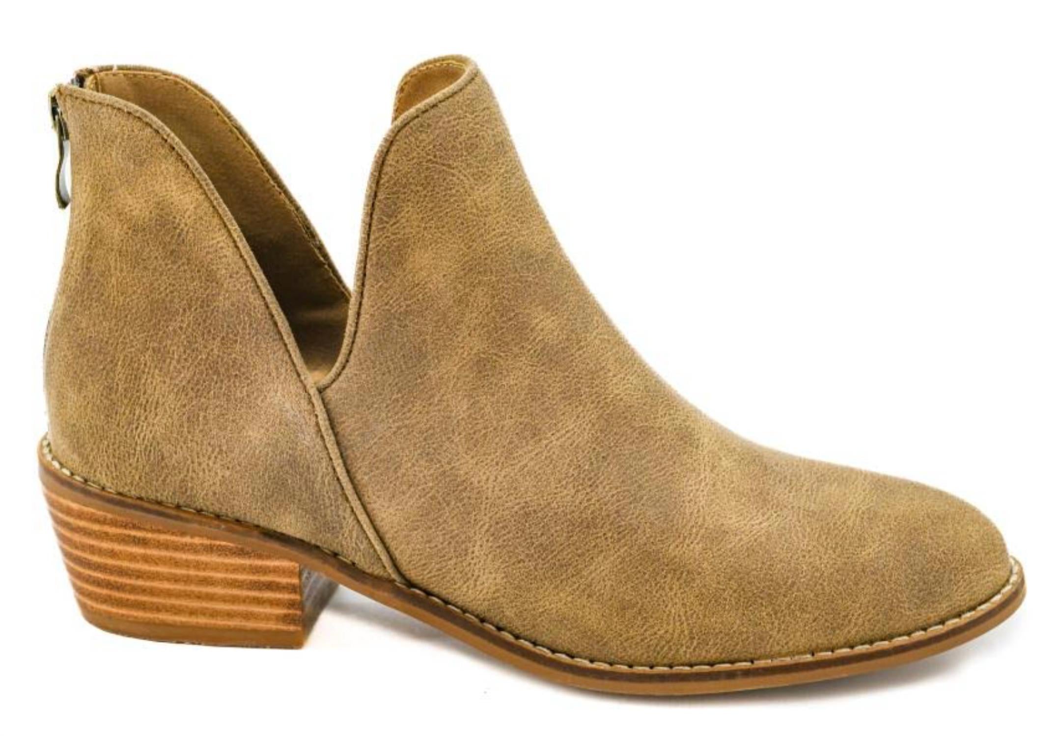 Corkys Footwear Women's Vanish Block Heel Bootie in taupe - women's shoe