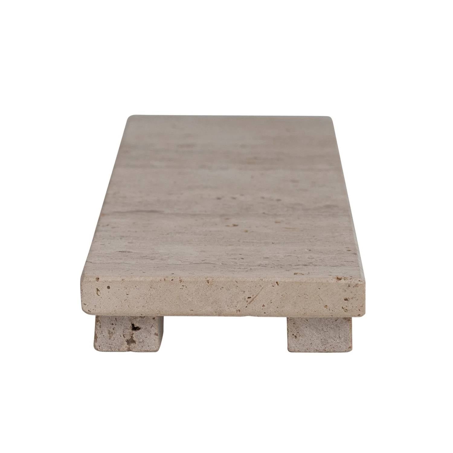 Creative Co-Op - Travertine Stone Footed Cheese & Serving Board