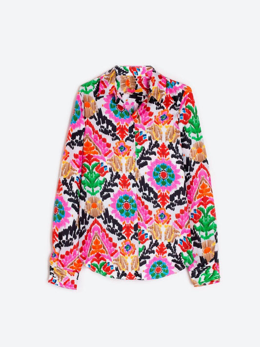 Vilagallo - GABY IKAT SILK BLOUSE