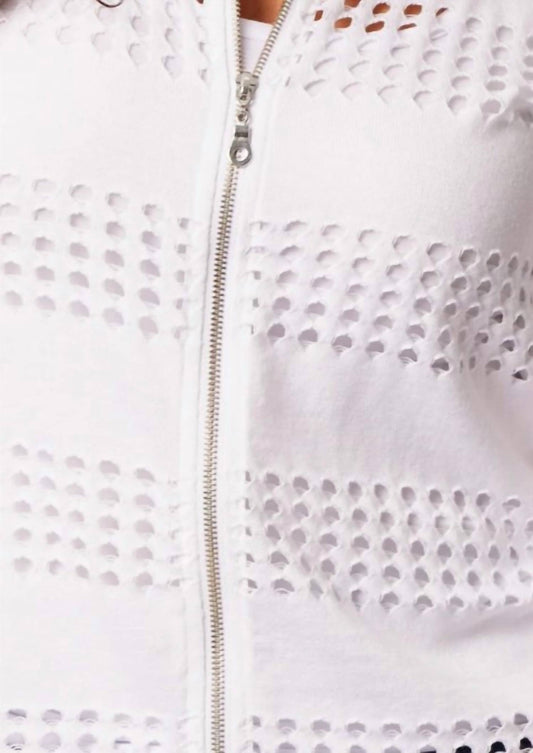 Angel Apparel - Crochet Zip Bomber Jacket