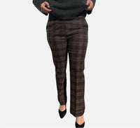 VIA MASINI Plaid Pants in cognac - women's pants