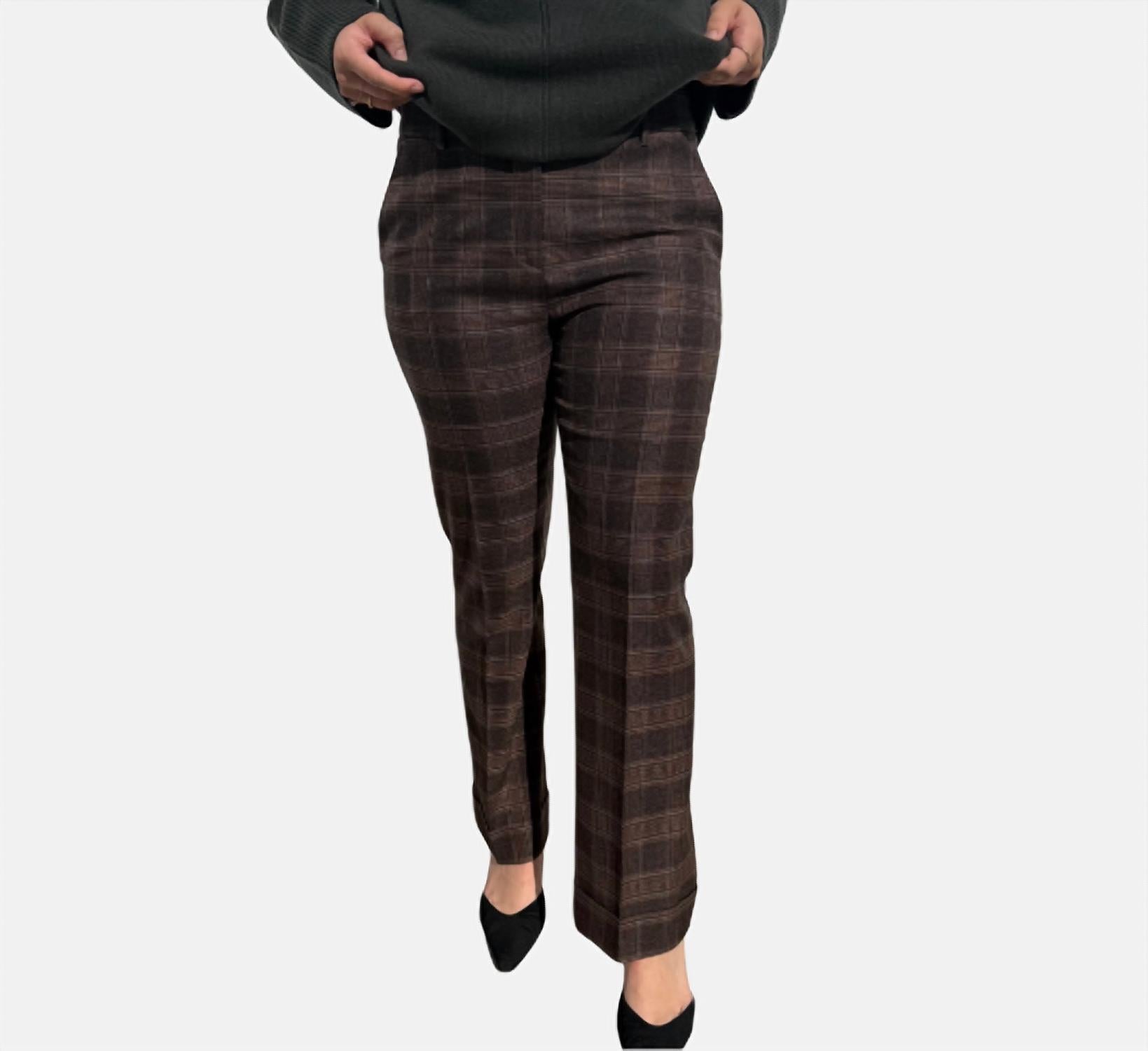 VIA MASINI Plaid Pants in cognac - women's pants