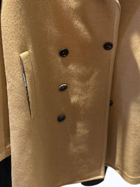 thesalting Men's Salted Wool 3/4 Length Peacoat in camel - men's jacket - detail view