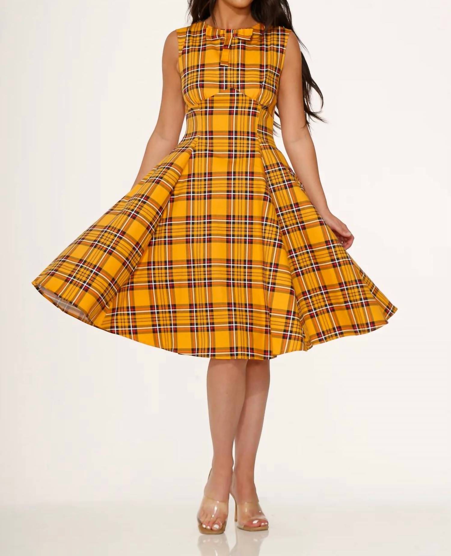 Orchid Bloom - Plaid Swing Dress