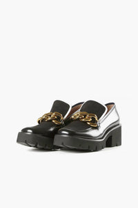 All Black - CHUNK LINKS LADY LUGG LOAFER