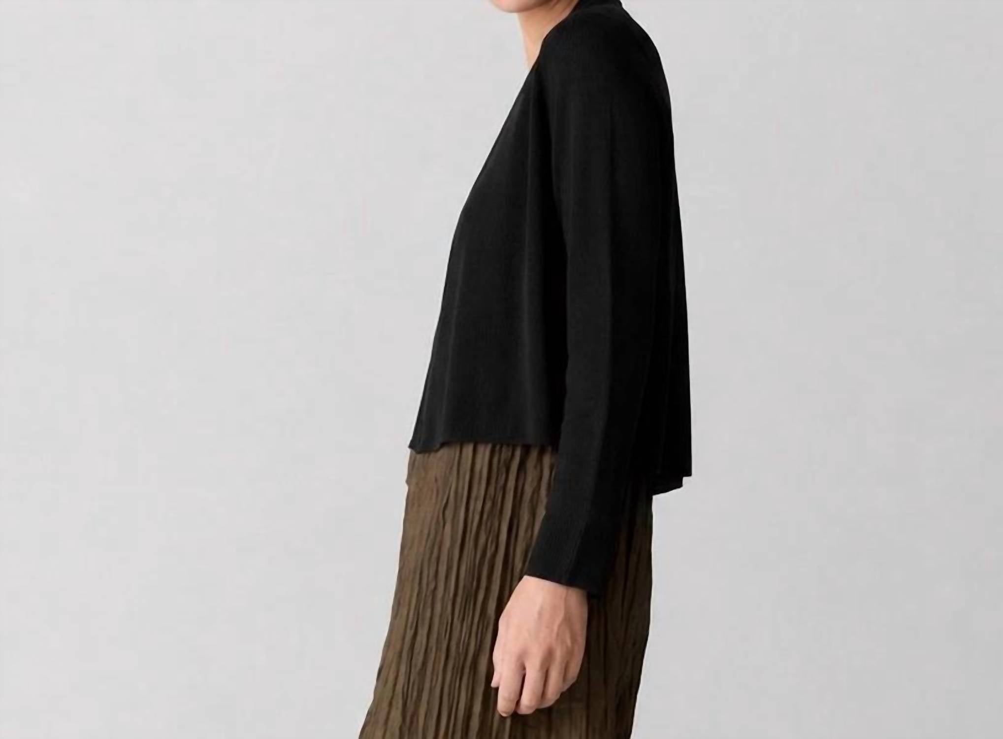 Eileen Fisher - LINEN COTTON RIBBED CARDIGAN