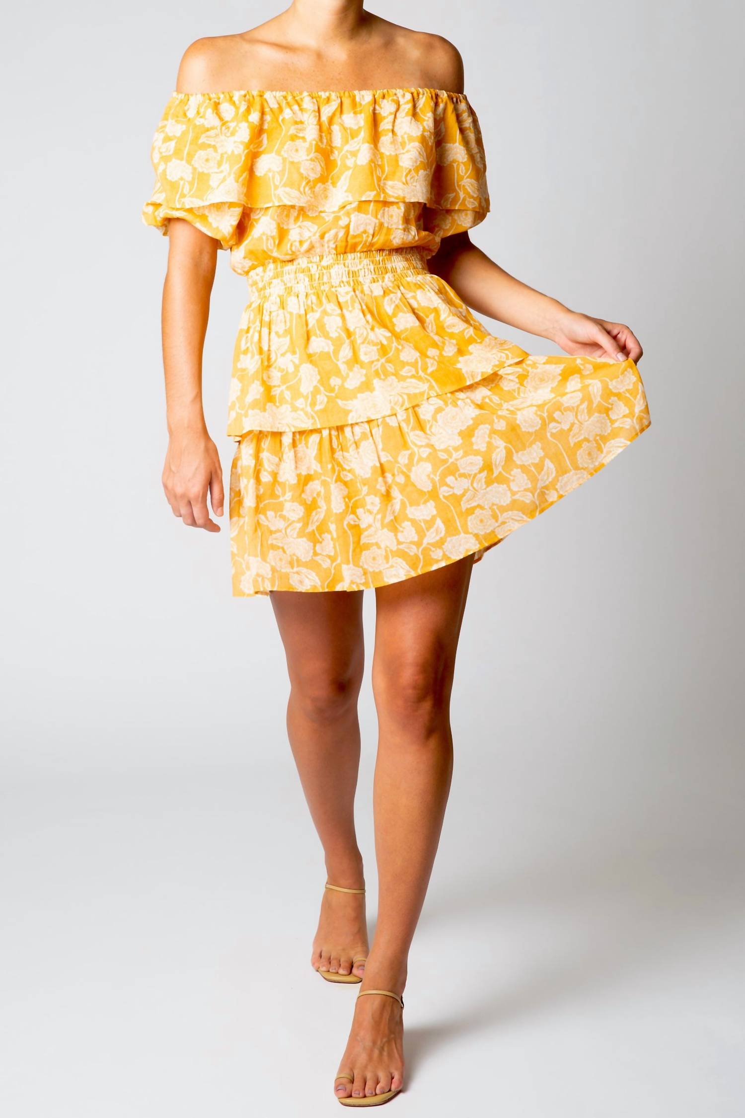 Miguelina - Basil Printed Gauze Mini Dress