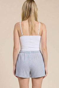 Charlotte Avery - Striped Coastal Drawstring Shorts