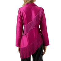 Sugarlips - Lettie Satin Fringe Blazer Jacket