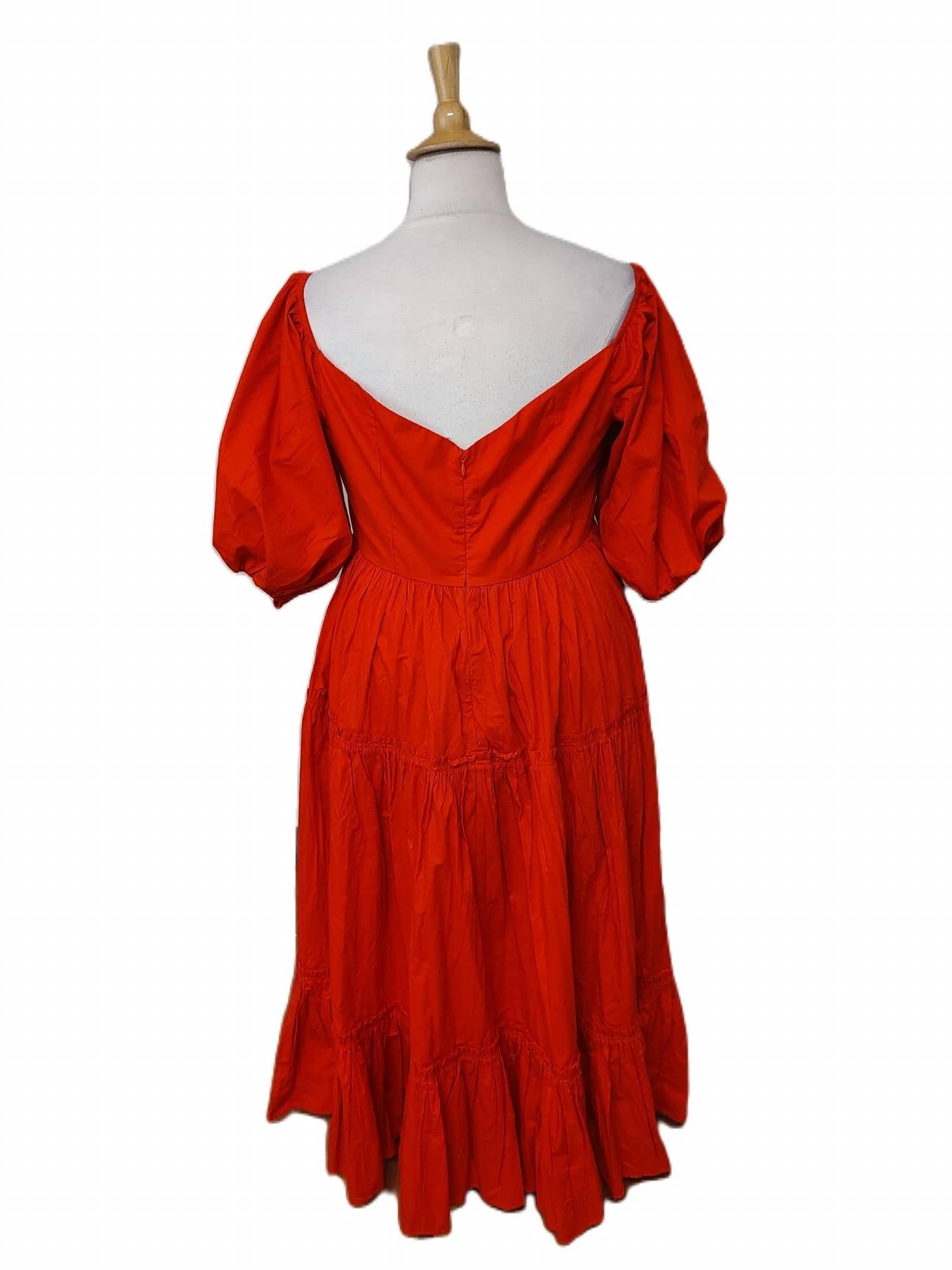 Anthropologie Plus - Women's Off-the-shoulder Puff Sleeves Maxi Dress