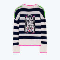 Vilagallo - Fabiola Striped Tiger Crew Neck Sweater