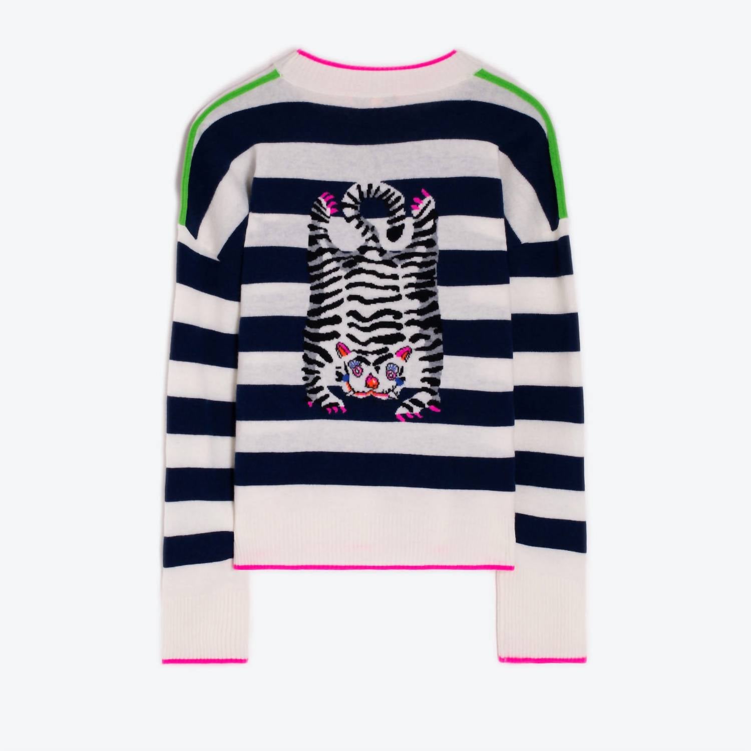 Vilagallo - Fabiola Striped Tiger Crew Neck Sweater