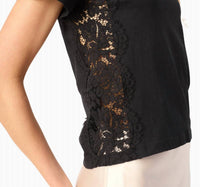 Cami NYC Ebra Cotton Tee in black 1 - women's t-shirt - detail view
