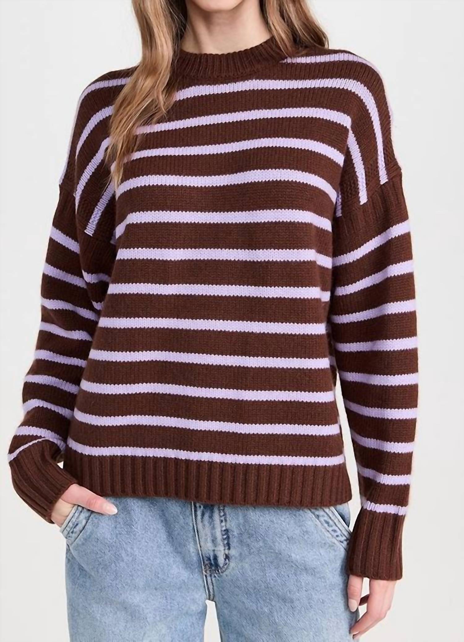 White + Warren - Striped Crewneck Sweater