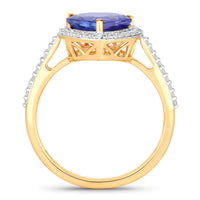 Diana M Jewels Women's Heart Natural Tanzanite Fashion Ring (2.49 Ct) - Classic Plus in 14k yellow gold - women's jewelry - detail view