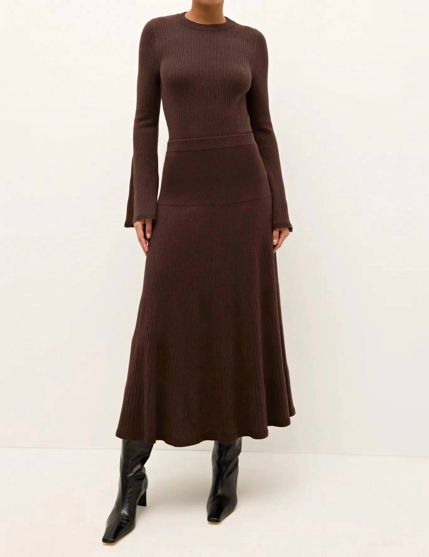 Marie Oliver - Kaylan Ribbed Knit Maxi Skirt