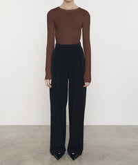 Enza Costa - SILK KNIT LONG SLEEVE CREW TEE