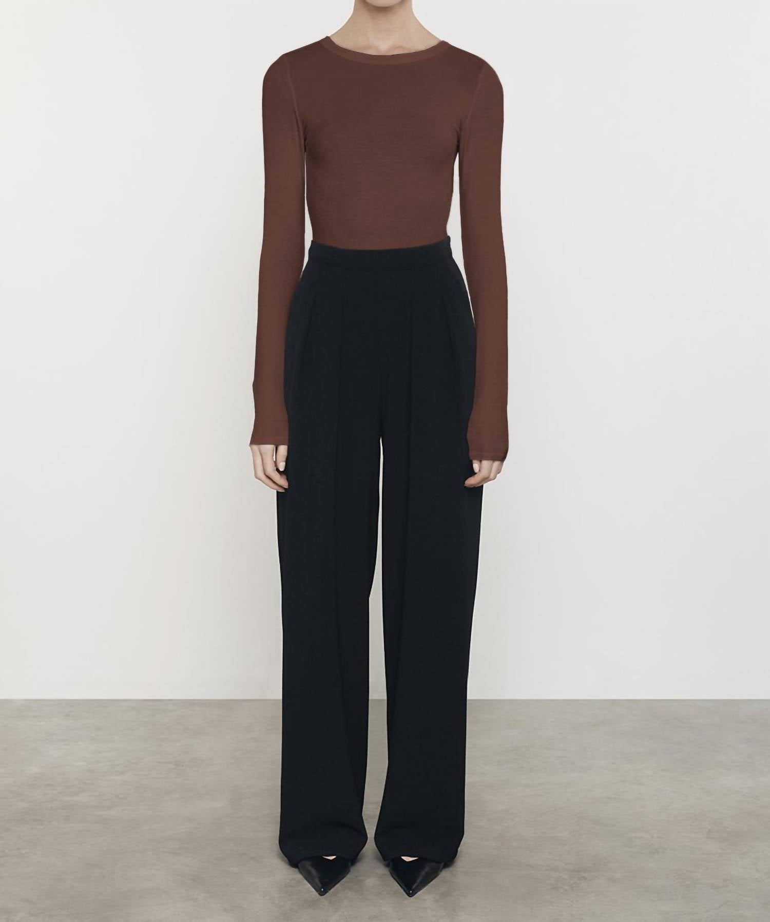 Enza Costa - SILK KNIT LONG SLEEVE CREW TEE