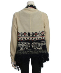 Double Zero - Women's Long Fringe Cardigan Sweater
