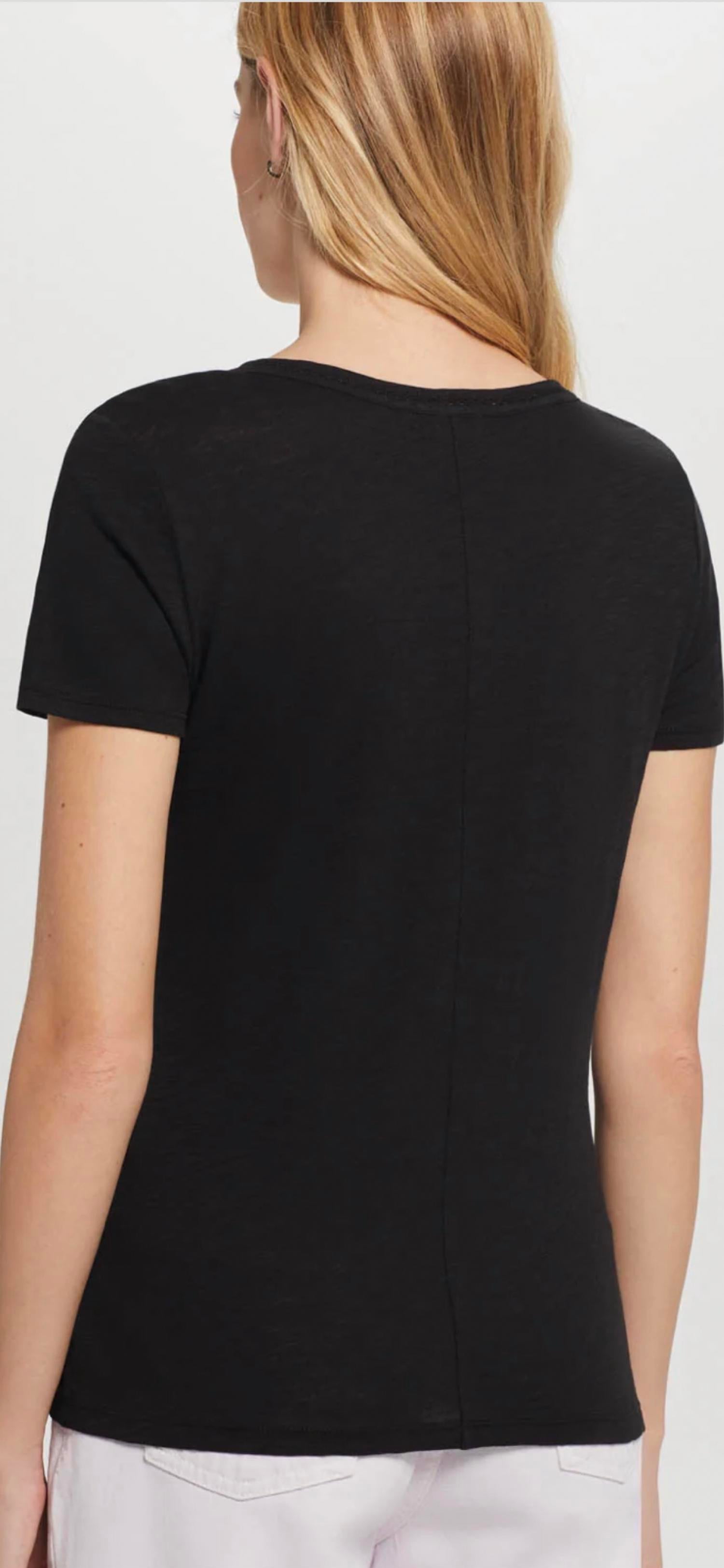 Goldie - Link Embroidery V-neck Ringer Tee