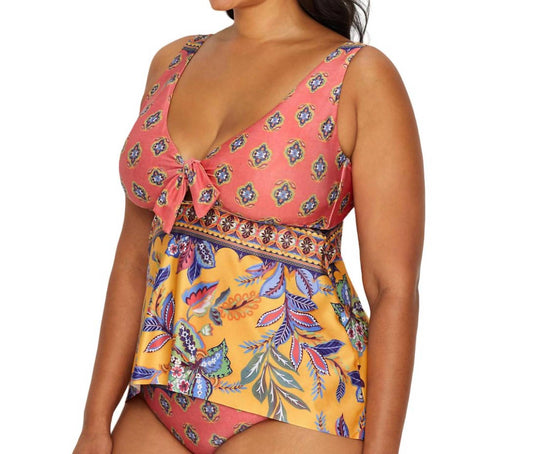 Becca - ETC. TAPESTRY BLOOM TIE FRONT TANKINI