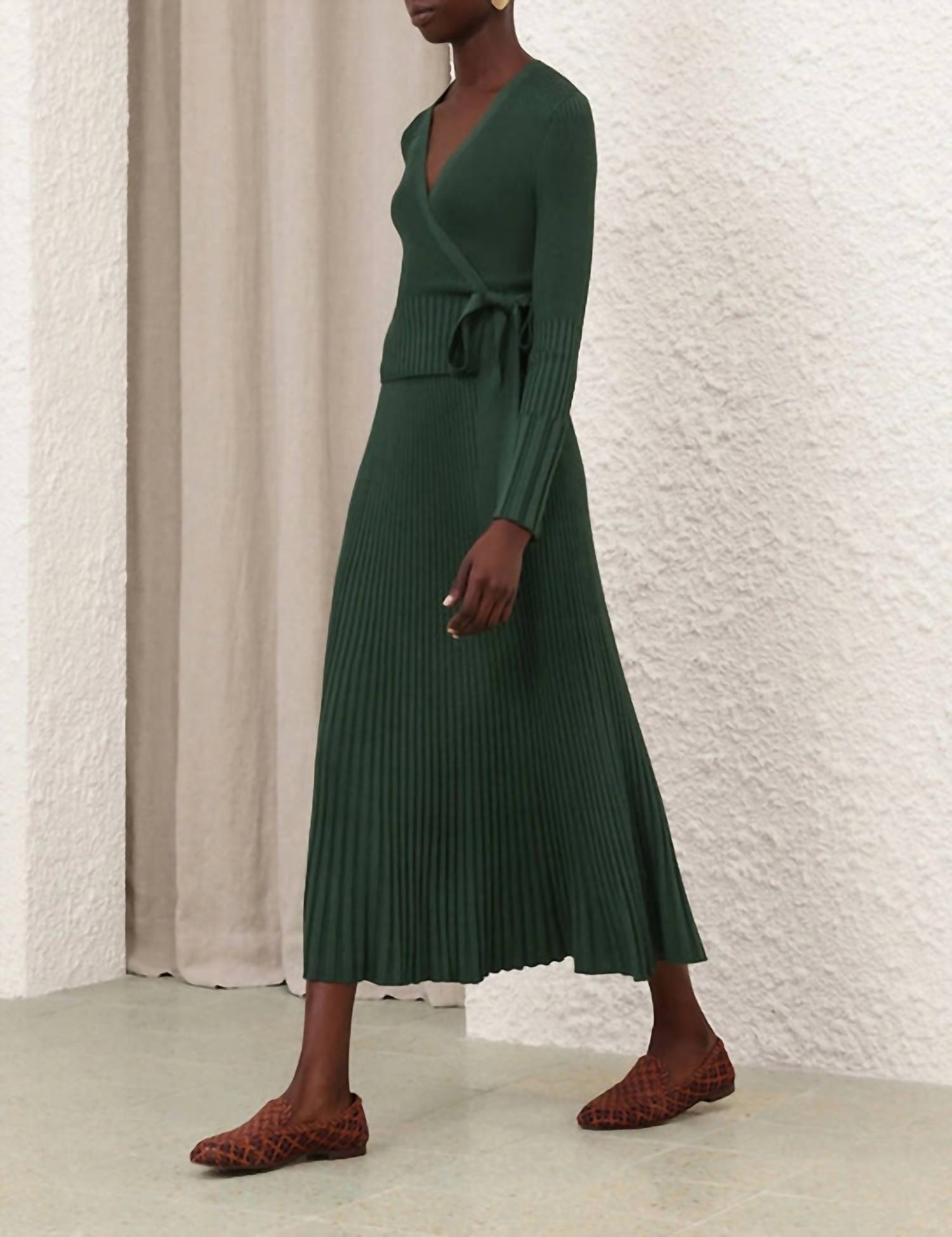 Zimmermann - Pleated Rib Midi Skirt