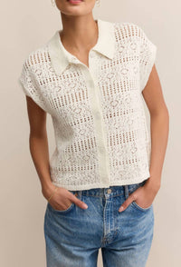 Z Supply - "rise Up" Button Front Collared Top