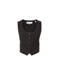 Veronica Beard Morris Wool Vest in black - women's jacket - view 5
