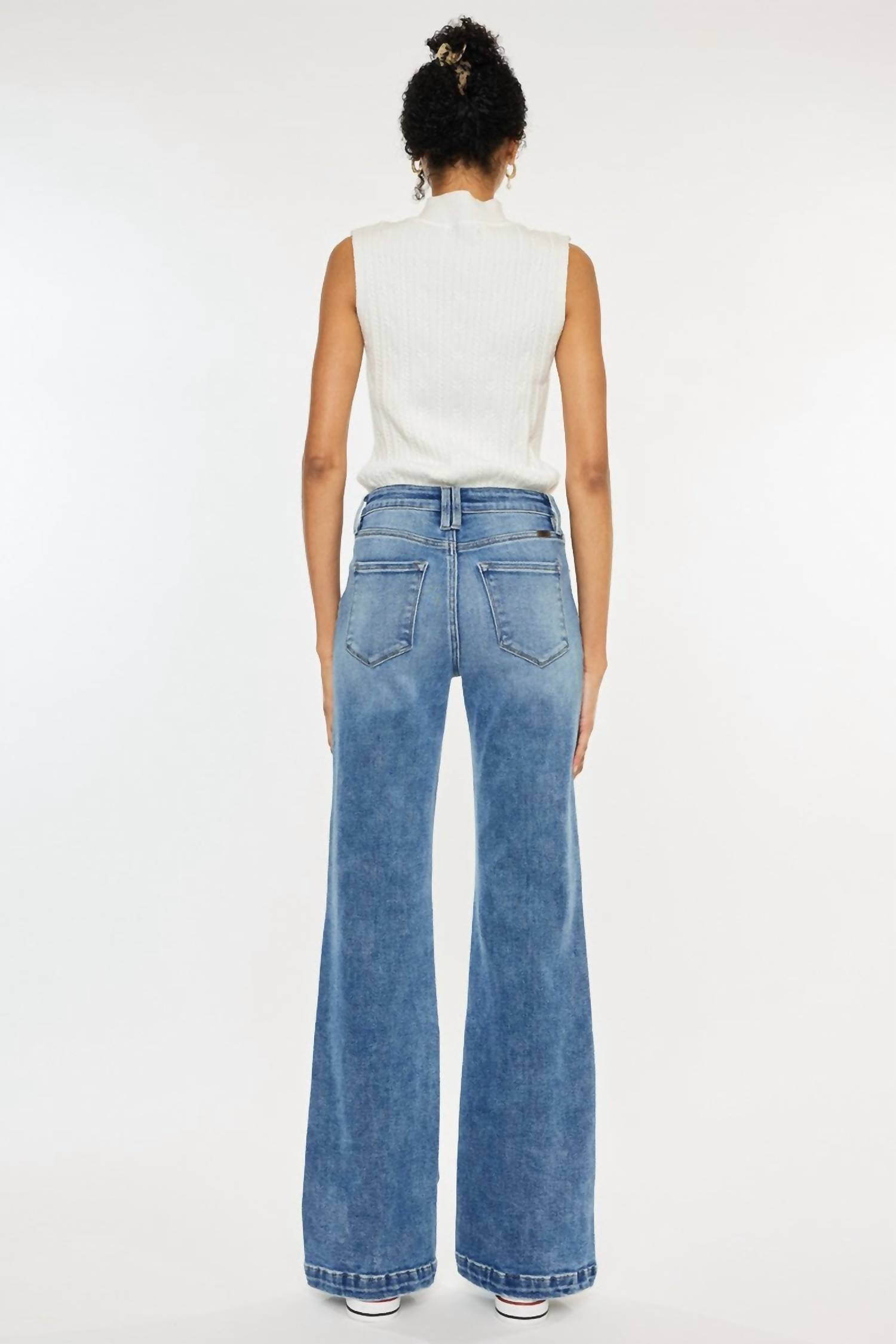 Kancan - High Rise Wide Leg Flare Jean