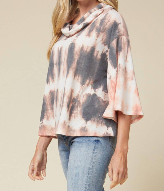Entro - Tie Dye Cowl Neck Top