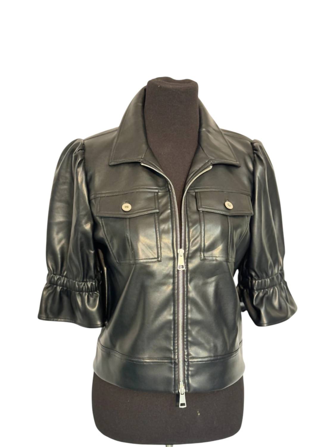 Boho Chic - Women's Ruffle 3/4 Sleeve Crop Jacket
