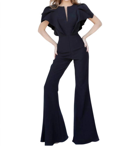 Jovani - Short Sleeve Jumpsuit