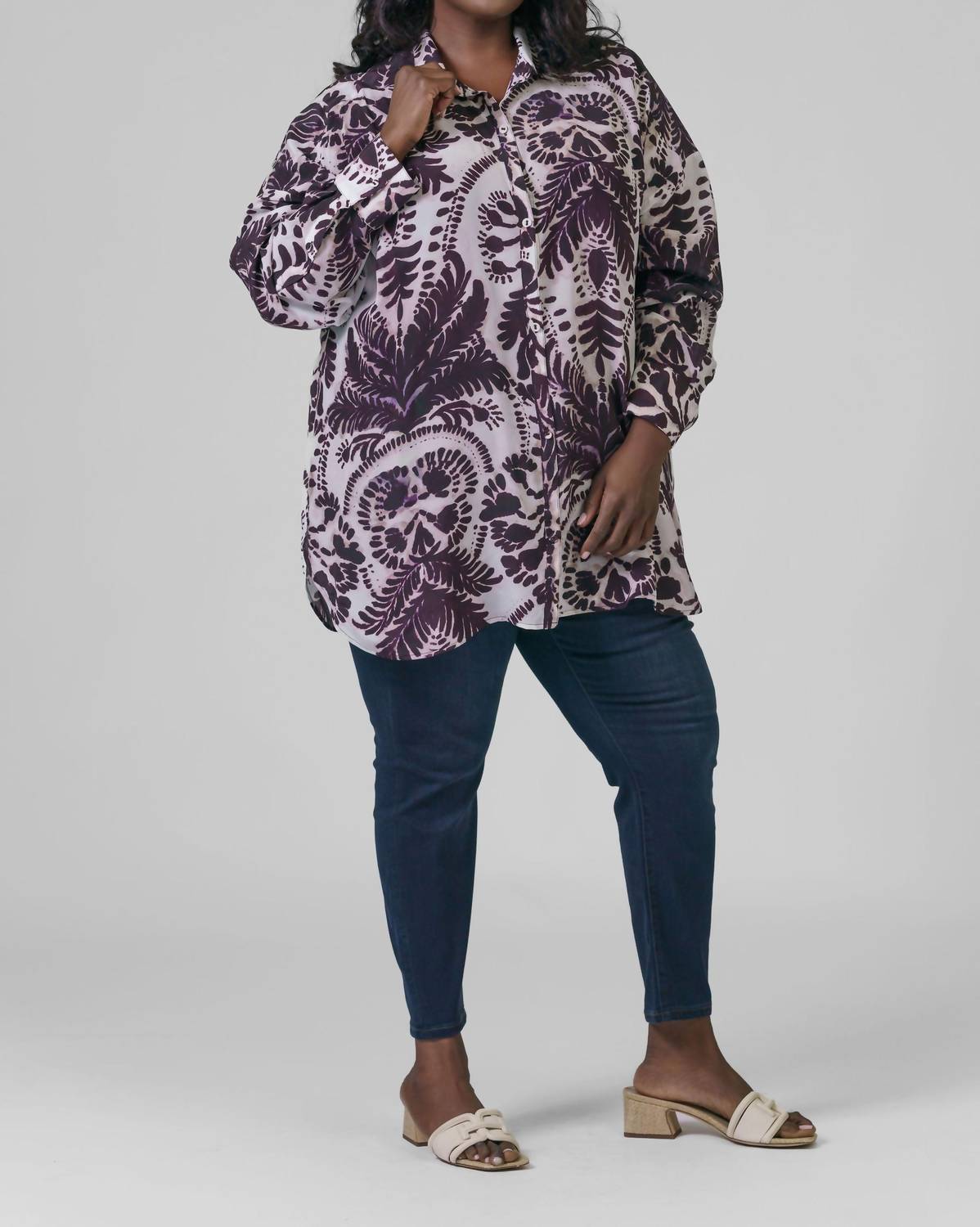 Marie Oliver - Nico Button Down Long Sleeve Blouse - Plus
