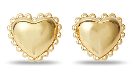 Lele Sadoughi - Women's Lace Heart Button Clip-on Earrings