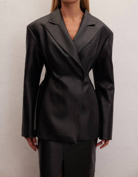 Le Cle - Eclipse Leather Blazer